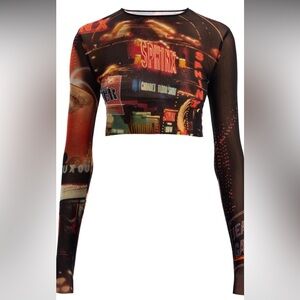 JEAN PAUL GAULTIER
Black & Red 'The Pigalle Crop' Long Sleeve T-Shirt